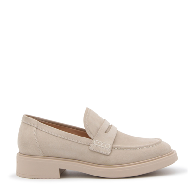Shop Gianvito Rossi Mousse Suede Loafers