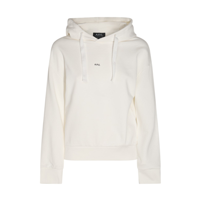 Shop Apc White Cotton Sweatshirt