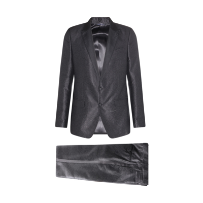 Shop Dolce & Gabbana Black Silk Blend Suits