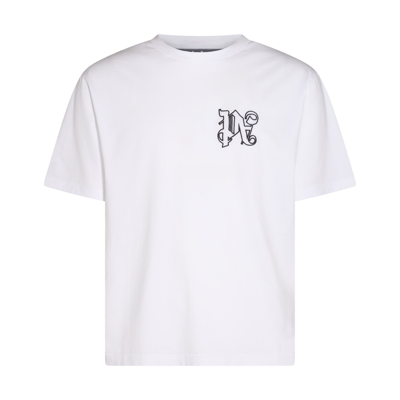 Shop Palm Angels White Cotton Pa Monogram T-shirt