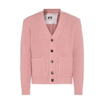Shop Pt Torino Pink Wool Blend Cardigan