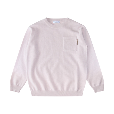 Shop Brunello Cucinelli Pastel Pink Cashmere Sweater