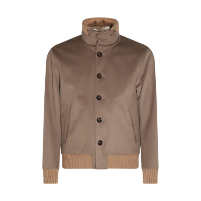 Shop Kired Light Brown Wool Casual Jacket