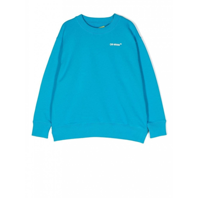 Shop Off-white Light Blue Cotton Sweatshirt In Blue/multi
