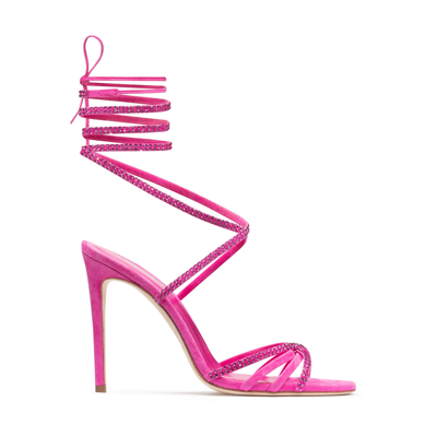 Shop Paris Texas Pink Suede Holly Nicole Sandals In Pink Ruby