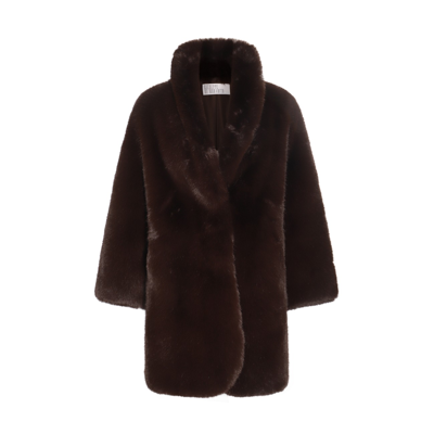 Shop Giuseppe Di Morabito Brown Faux Fur Teddy Coat