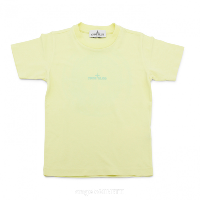 Shop Stone Island Yellow Cotton T-shirt In Lemon