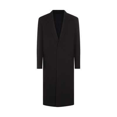 Shop Lardini Black Wool Blend Long Coat
