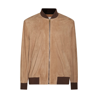 Shop Paul Smith Tobacco Leather Jacket