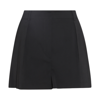 Shop Sportmax Black Viscose Stretch Shorts In Nero