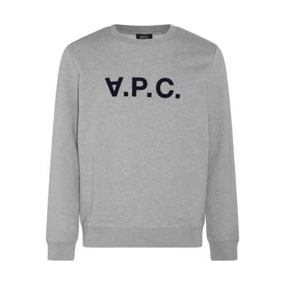 Shop Apc Grey Cotton Sweatshirt