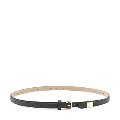 Shop Dolce & Gabbana Black Leather Thin Belt