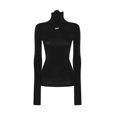 Shop Off-white Black And White Viscose Stretch Eclipse Sweater In Black White