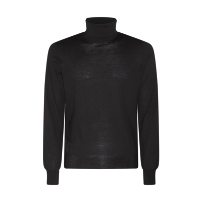 Shop Lardini Black Wool Sweater