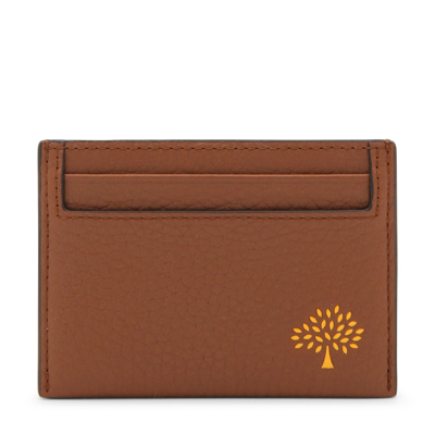 Shop Mulberry Brown And Orange Leather Cardholder In Chestnut