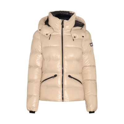 Shop Mackage Beige And Black Down Jacket In Trench
