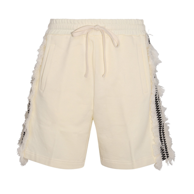 Shop Ritos Cream Cotton Shorts