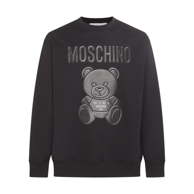 Shop Moschino Black Cotton Teddy Bear Sweatshirt