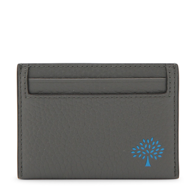 Shop Mulberry Grey And Blue Leather Cardholder In Charcoal