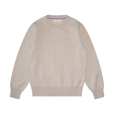 Shop Brunello Cucinelli Sand Cashmere Sweater In Sabbia
