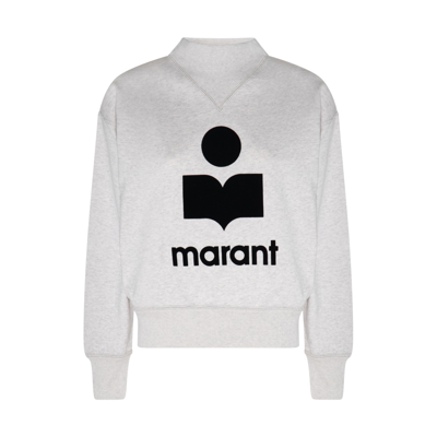 Shop Marant Etoile Ecru Cotton Moby Sweatshirt