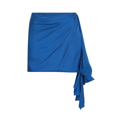 Shop Gauge81 Blue Lapis Silk Himeji Mini Skirt