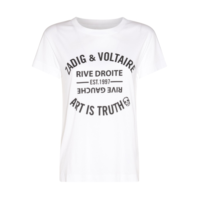 Shop Zadig & Voltaire White Cotton T-shirt In Blanc