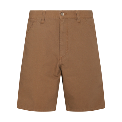 Shop Carhartt Hamilto Brown Cotton Shorts