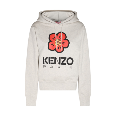 Shop Kenzo Pale Grey Cotton Boke Flower Sweatshirt