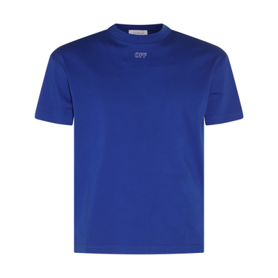 Shop Off-white Cobalt Blue And White Cotton T-shirt In Blue White