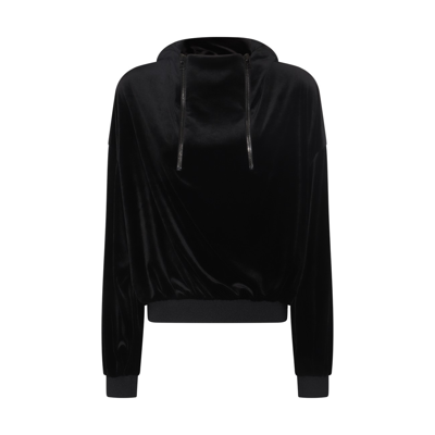 Shop Tom Ford Black Stretch Lustrous Velour Sweatshirt