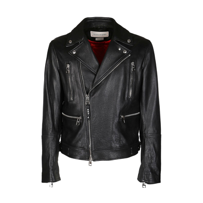 Shop Alexander Mcqueen Black Leather Biker Jacket