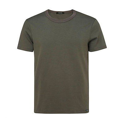 Shop Tom Ford Underwear Military Green Cotton T-shirt