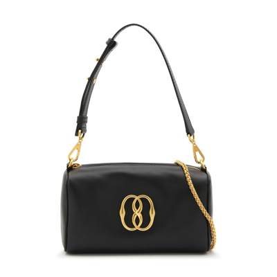 Shop Bally Black Leather Emblem Rox Shoulder Bag
