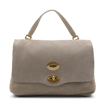 Shop Zanellato Grey Leather Postina Jones Top Handle Bag In Grey Visone