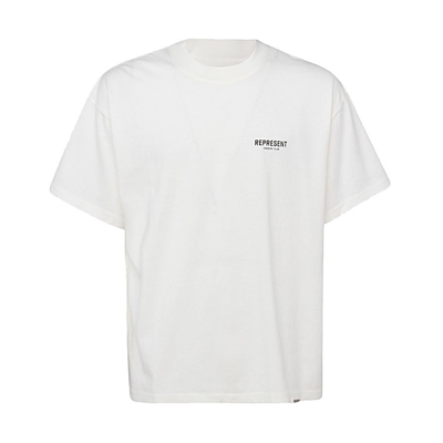 Shop Represent Flat White Cotton Owners Club T-shirt