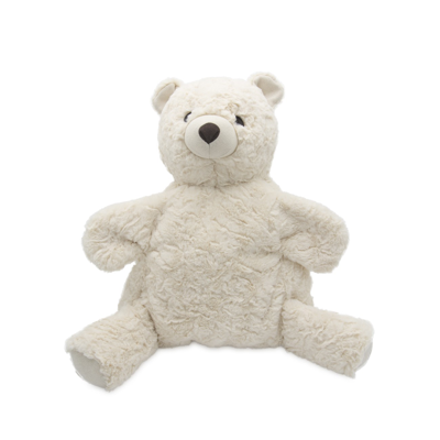 Shop Brunello Cucinelli White Cotton-cashmere Blend Berney Teddy Bear In Vaniglia