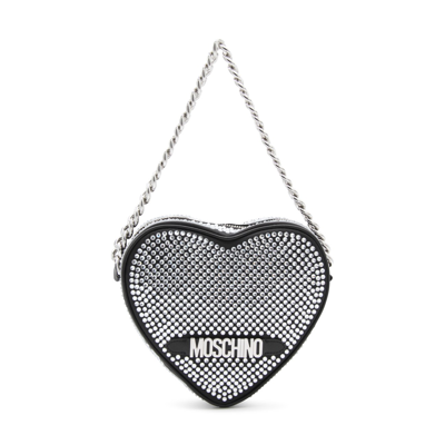 Shop Moschino Black Faux Leather Handle Bag