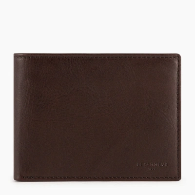 Shop Le Tanneur Grand Portefeuille Horizontal 2 Volets Gary En Cuir Huilé In Brown