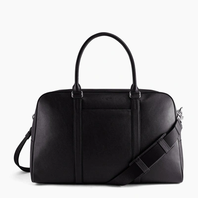 Shop Le Tanneur Sac De Voyage 48h Charles En Cuir Grainé In Black