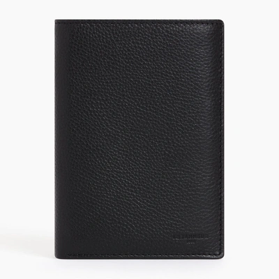 Shop Le Tanneur Charles Large, Vertical, Zipped Wallet With 2 Gussets In Grained Leather In Black