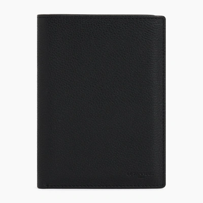 Shop Le Tanneur Zipped Pocket Charles Pebbled Leather Wallet In Black