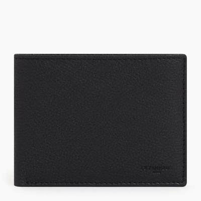 Shop Le Tanneur Flap 2 Shutters Charles Pebbled Leather Wallet In Black