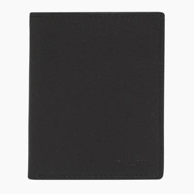 Shop Le Tanneur Medium Charles Pebbled Leather Cardholder In Black