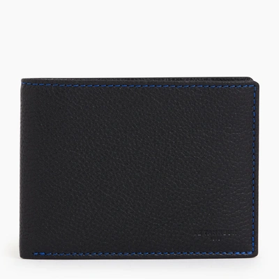 Le Tanneur Portefeuille Horizontal Zippé 2 Volets Charles En Cuir Grainé In Black