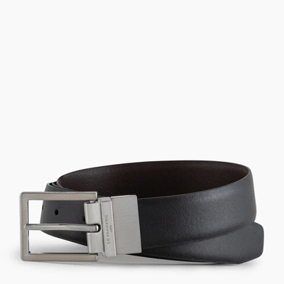 Shop Le Tanneur Classic Smooth Leather Men's Belt With Square Buckle In Black