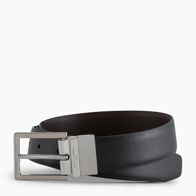 Shop Le Tanneur Ceinture Homme Classique Avec Boucle Carrée En Cuir Lisse In Black