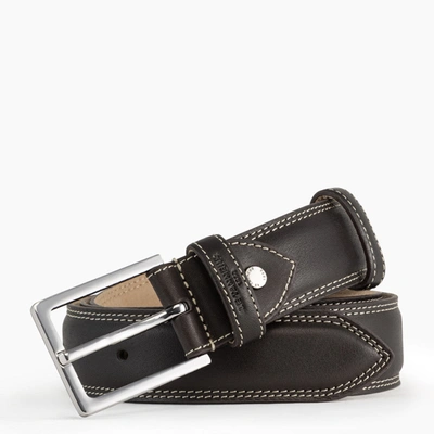 Shop Le Tanneur Vegetable Tanned Men's Leather Martin Belt With Square Buckle In Brown