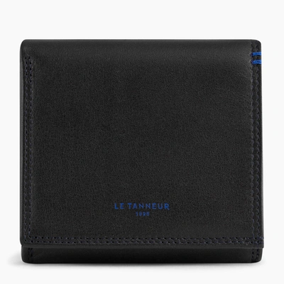 Shop Le Tanneur Martin Smooth Leather Coin Wallet With Billfold In Black