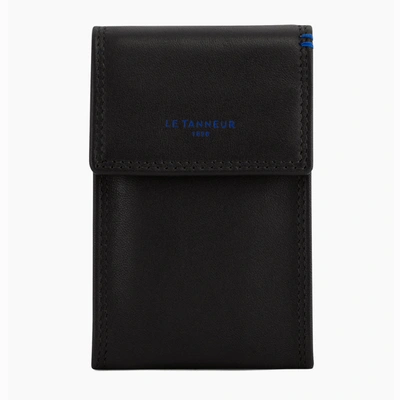 Shop Le Tanneur Flap Martin Smooth Leather Key Case In Black